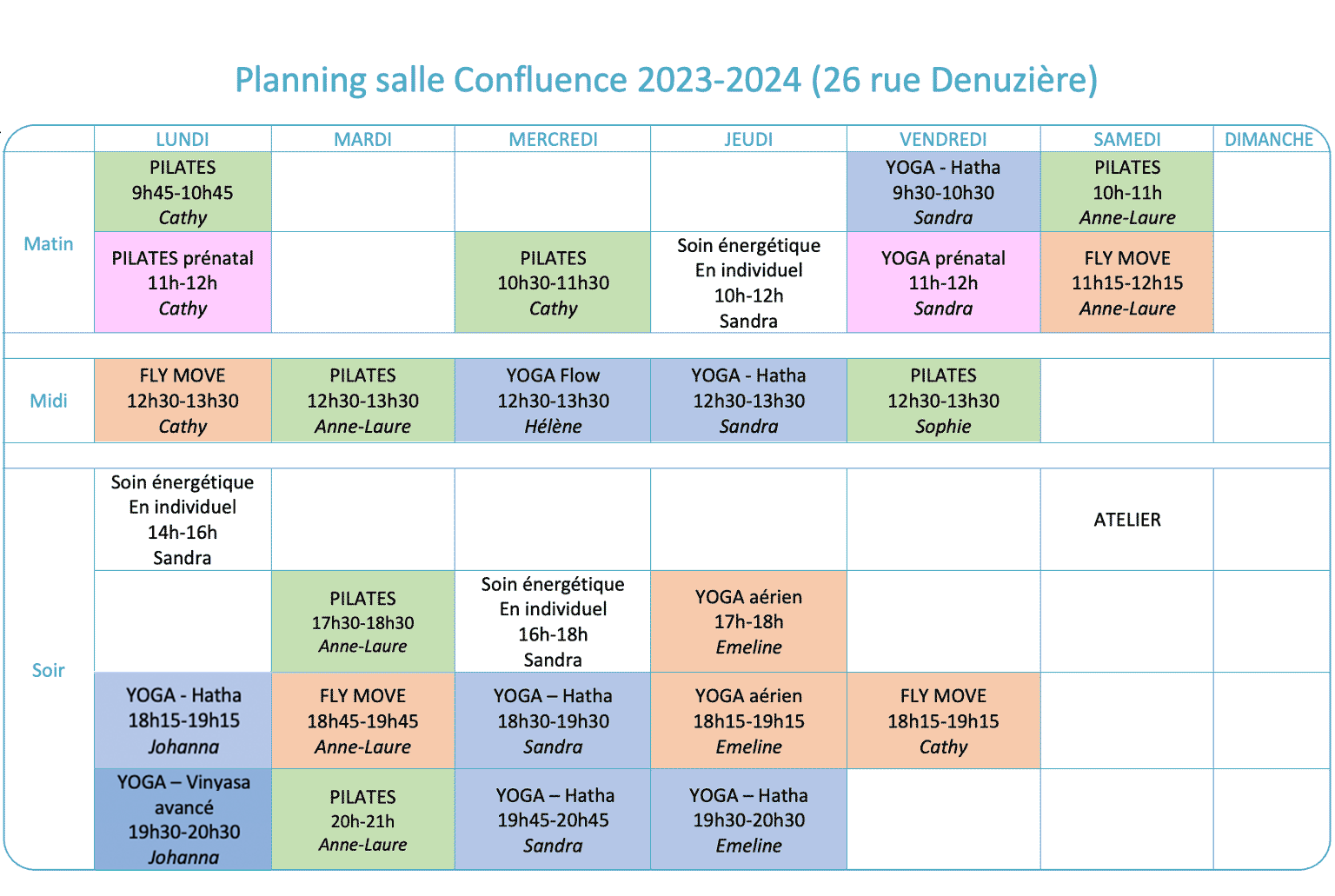 Planning Small salle Confluence 2023-2024